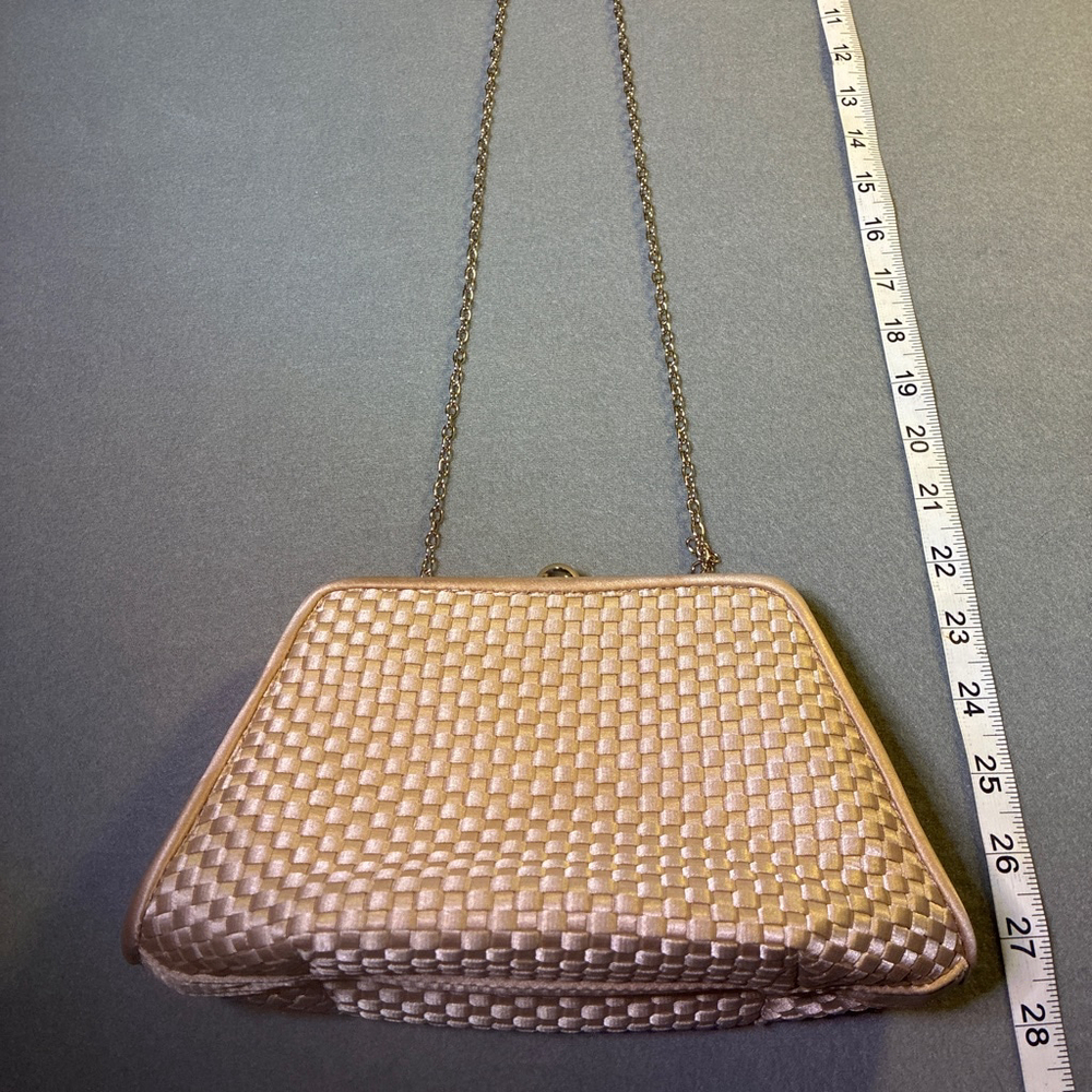 Satin Clutch Bag with Chain - Picture 3 of 8